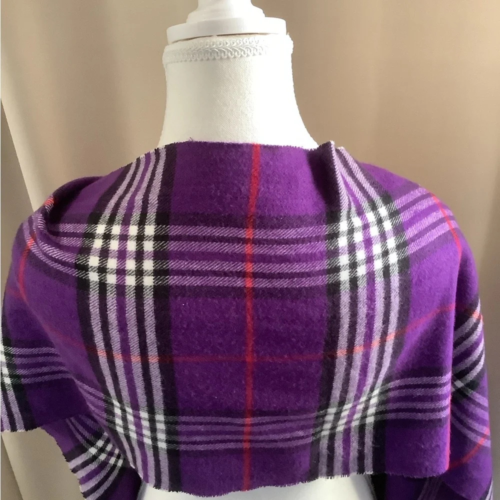 Cashmere Feel Purple Plaid Women's Scarf